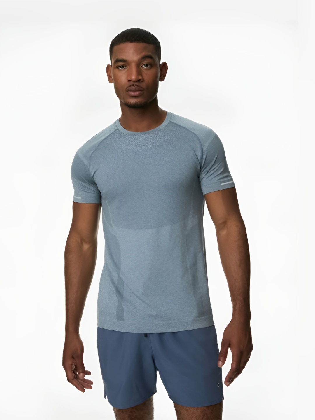 

Marks & Spencer Men Solid Round Neck T-shirt, Blue