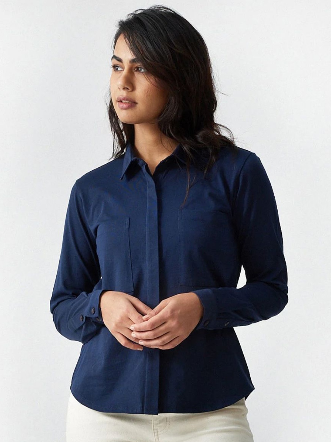 

Creatures of Habit Women Pima Jersey Shirt, Blue