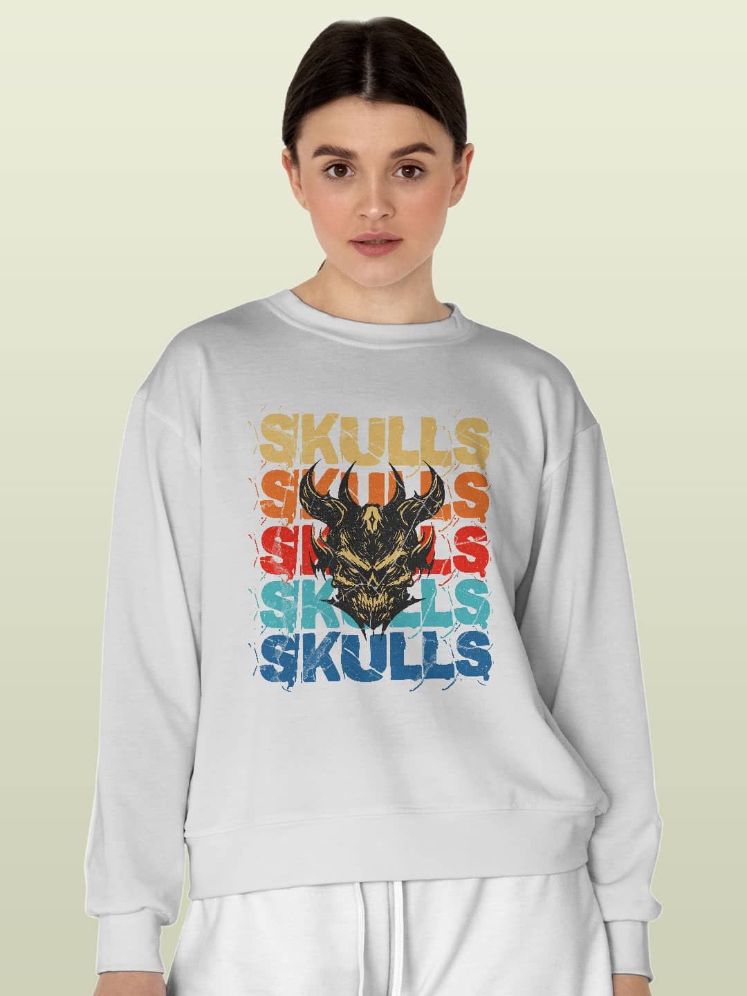 

macmerise Men Printed Sweatshirt, White