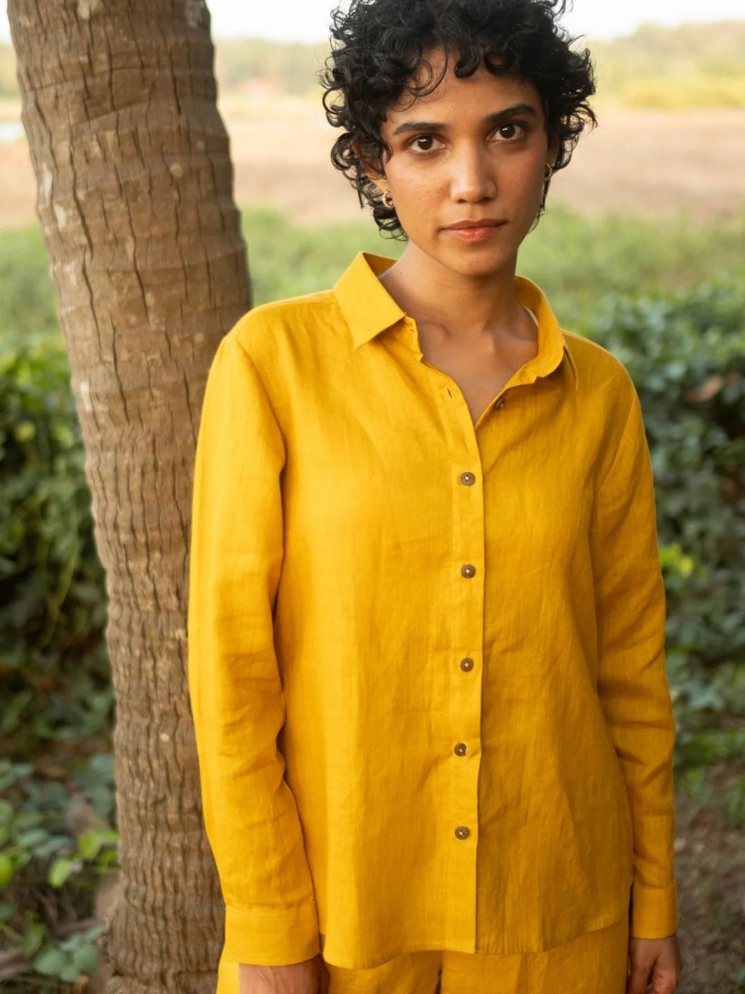 

Creatures of Habit Linen Day Shirt, Mustard