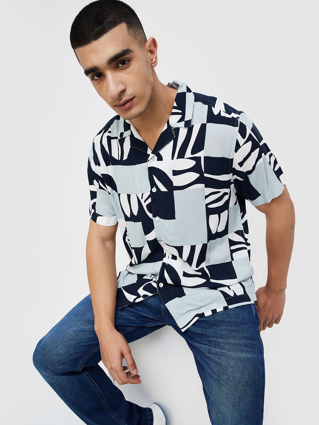 

Fame Forever by Lifestyle Men Opaque Printed Casual Shirt, Blue