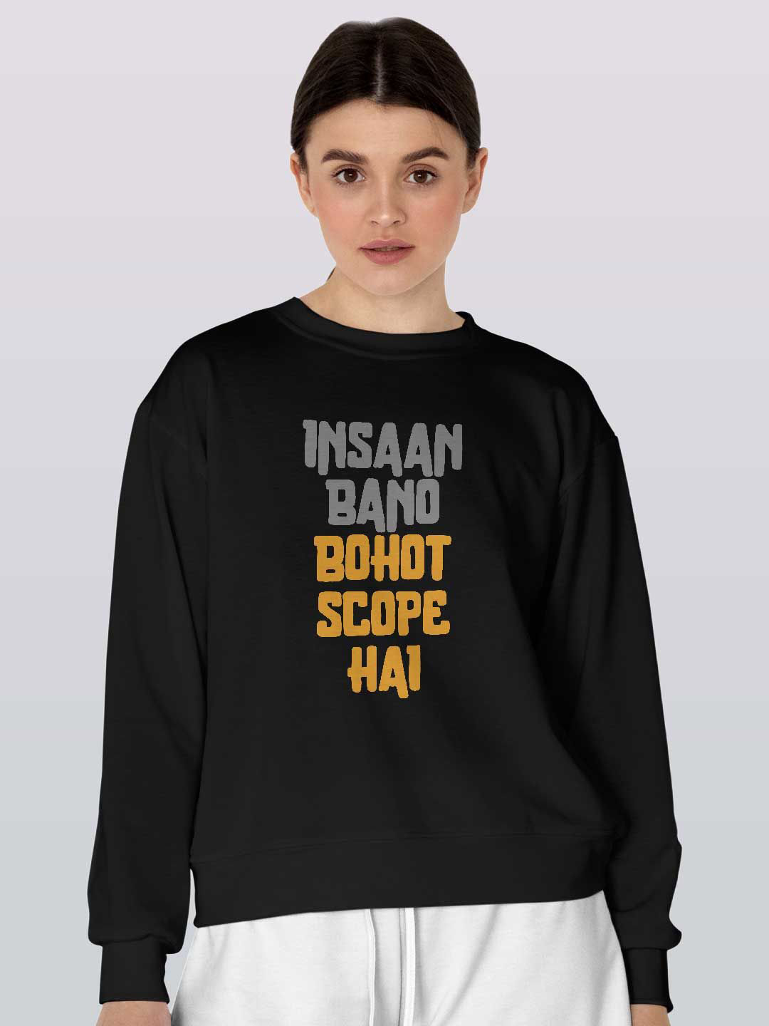 

macmerise Men Printed Sweatshirt, Black