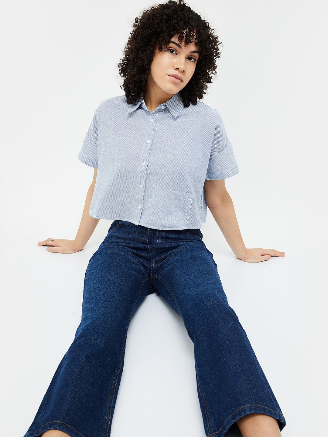 

Ginger by Lifestyle Cotton Shirt Style Top, Blue