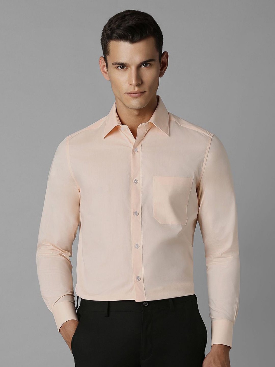 

Louis Philippe Men Opaque Formal Shirt, Peach