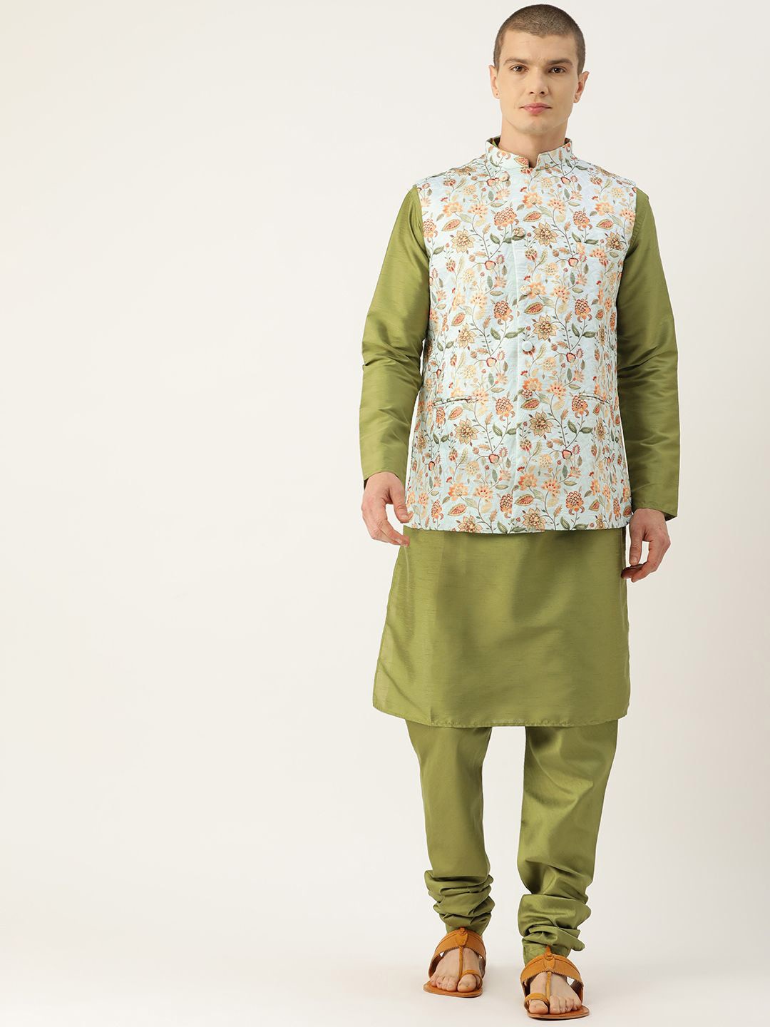 

Sayisha Printed Woven Nehru Jackets, Blue