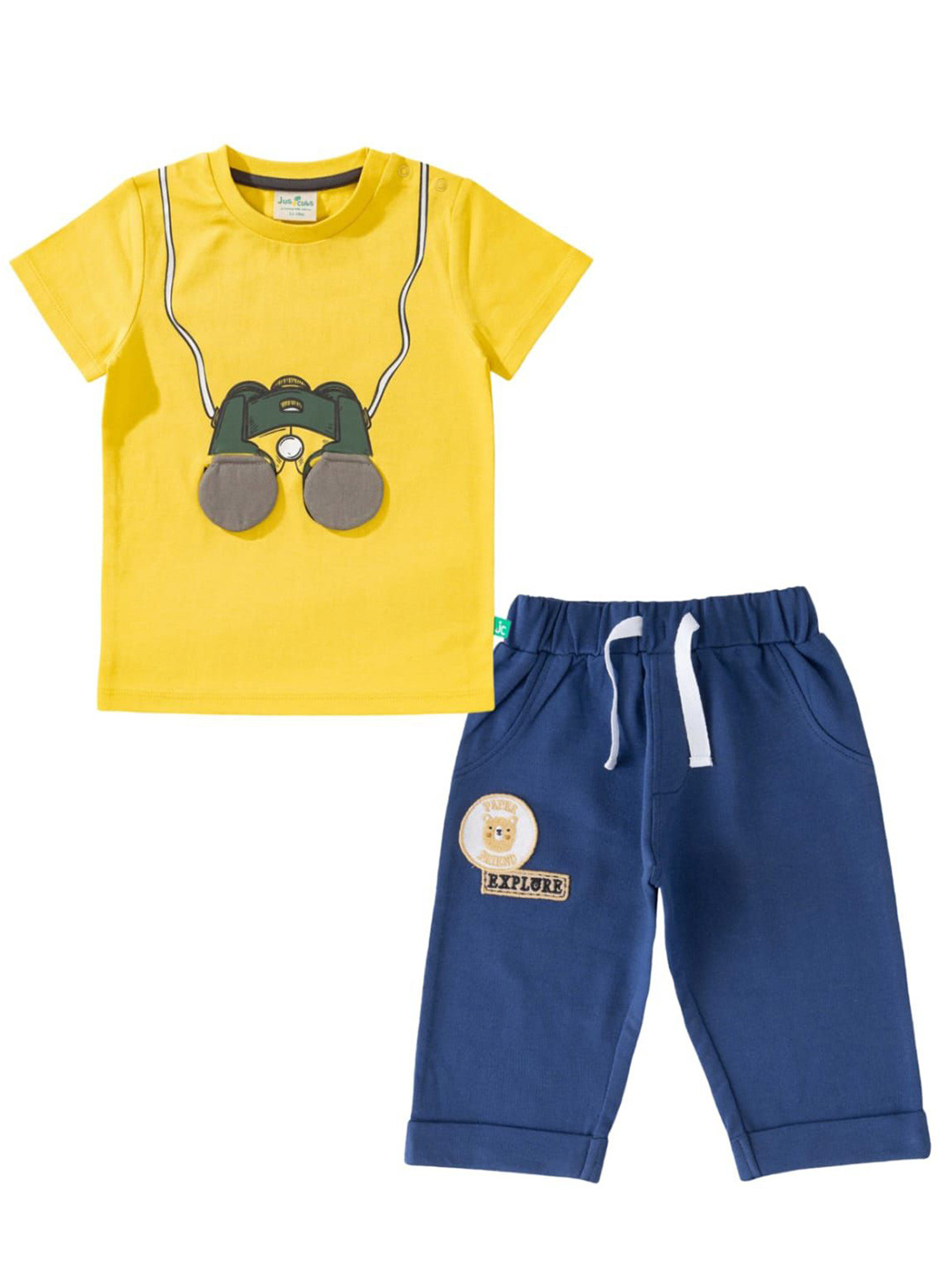 

JusCubs Boys Pure Cotton T-shirt with Trousers, Yellow