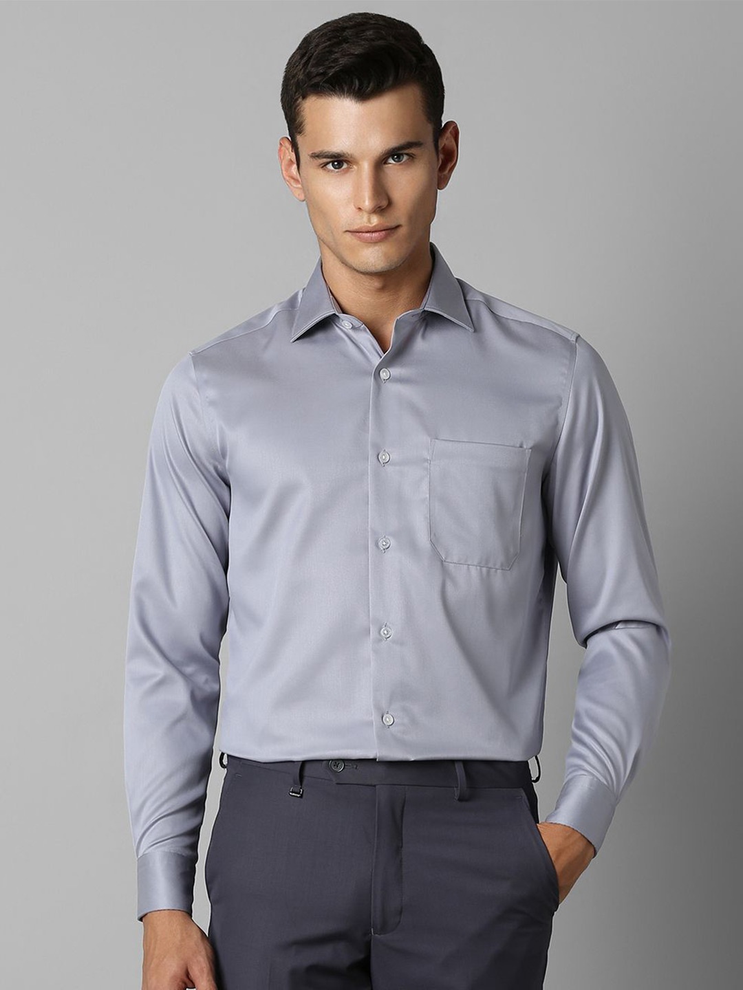 

Louis Philippe Men Opaque Formal Shirt, Grey