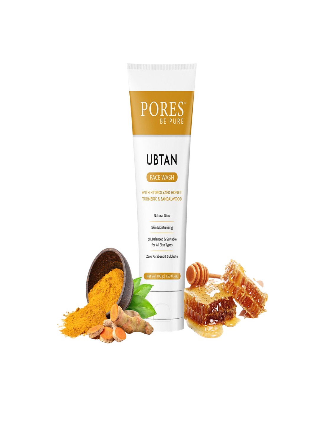 

PORES Be Pure Set Of 3 Ubtan Face Wash With Turmeric - 100g Each, White