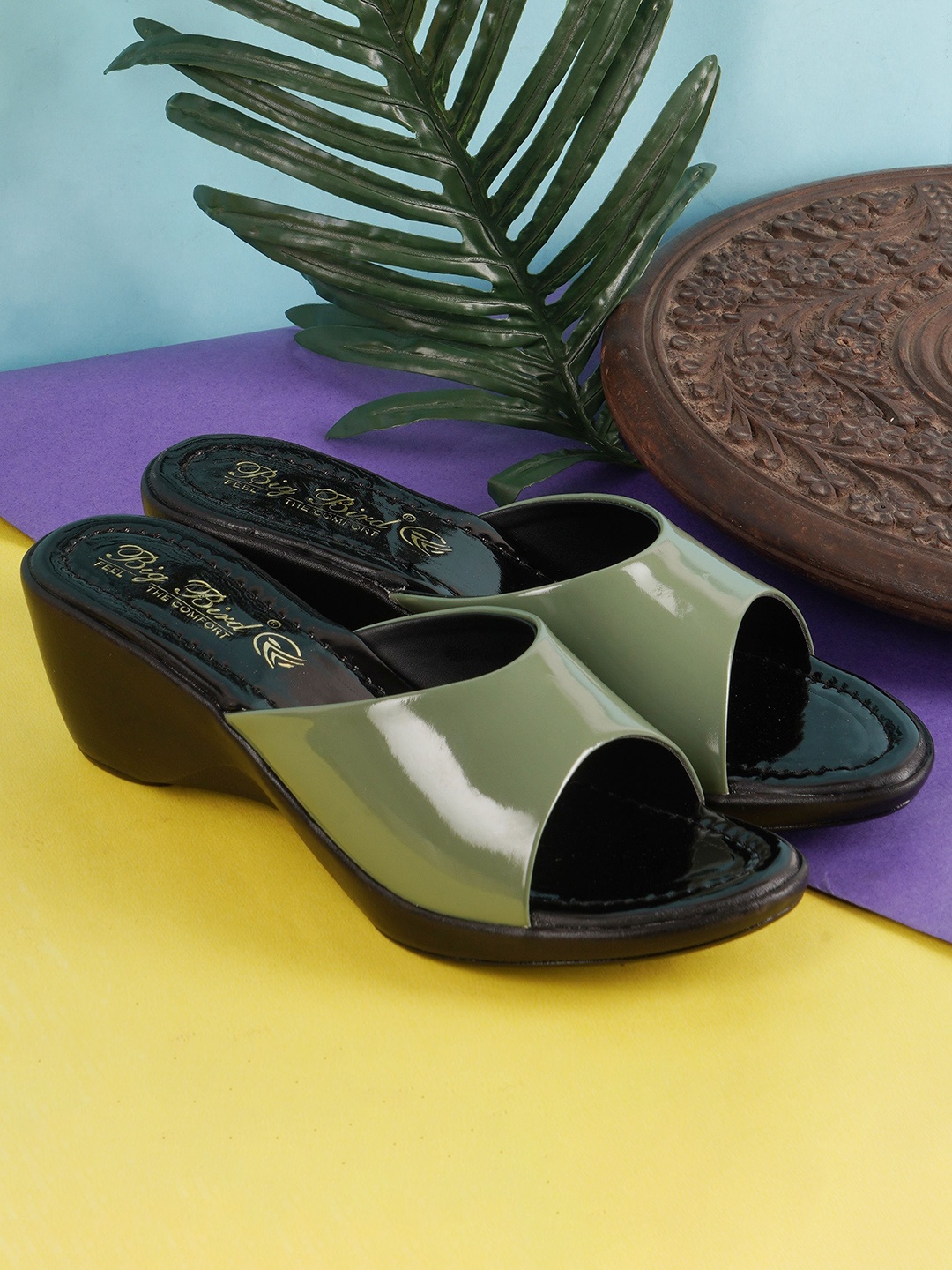 

BIG BIRD Women Wedge Sandals, Green