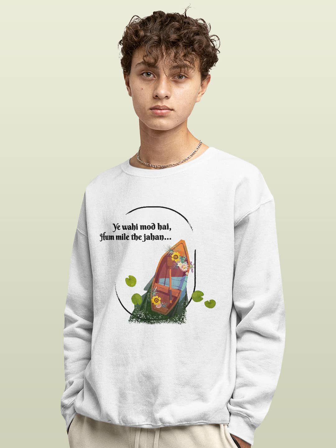 

macmerise Men Printed Sweatshirt, White