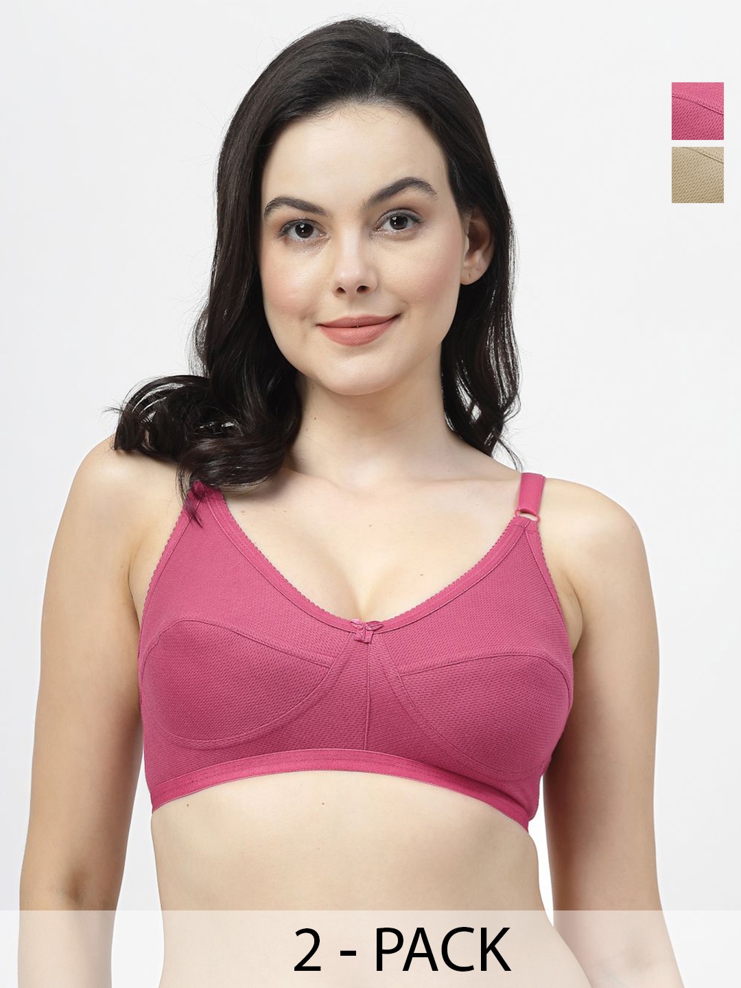 

SHYAM SONS FLAIR Pack Of 2 Full Coverage Everyday Bra, Pink