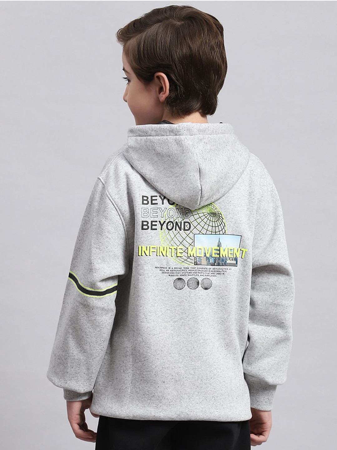 

Monte Carlo Boys Printed Hooded Sweatshirt, Grey