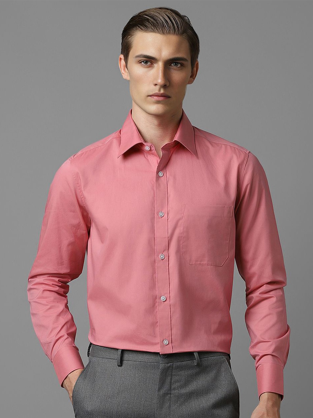

Louis Philippe Men Opaque Formal Shirt, Pink