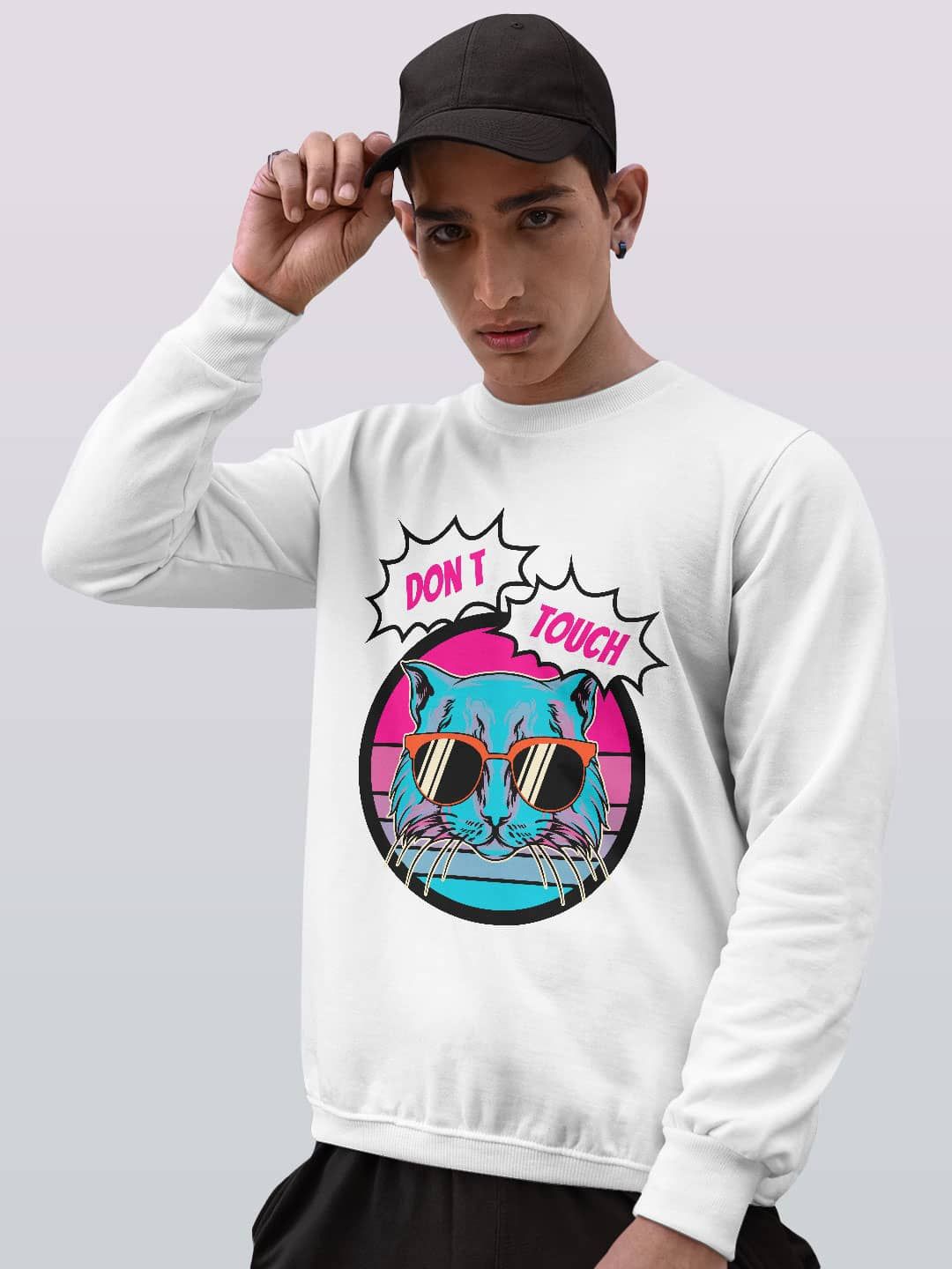 

macmerise Men Printed Sweatshirt, White