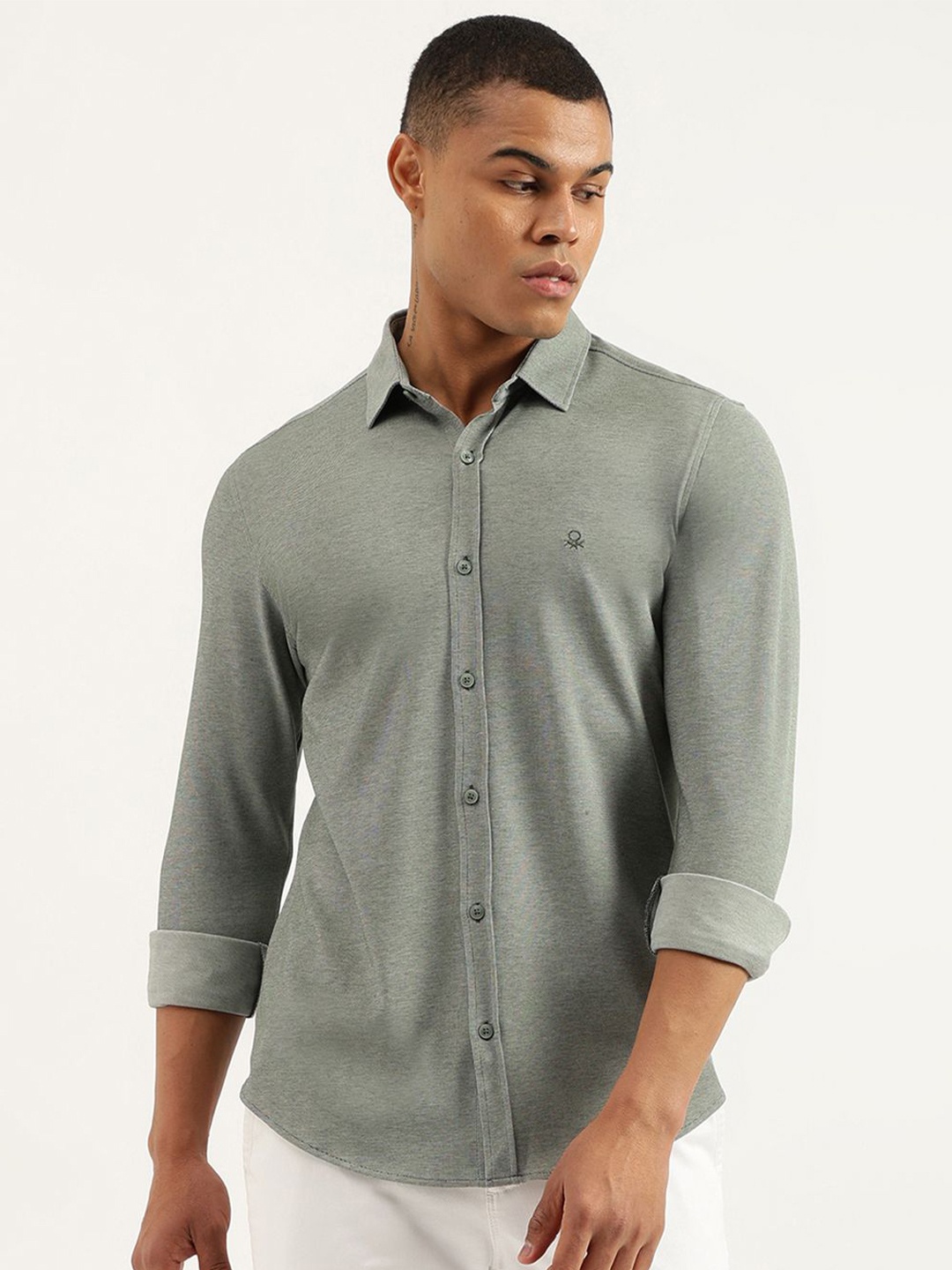 

United Colors of Benetton Men Opaque Casual Shirt, Grey