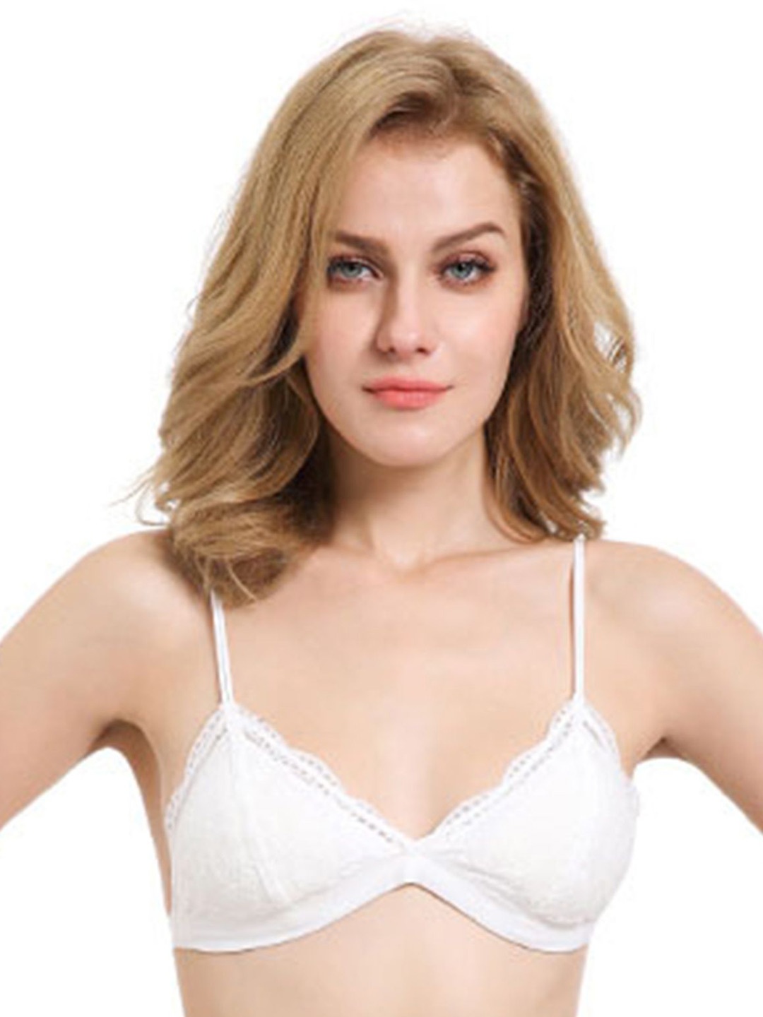 

LULU & SKY Women Medium Coverage Lightly Padded Lace Bra, Off white