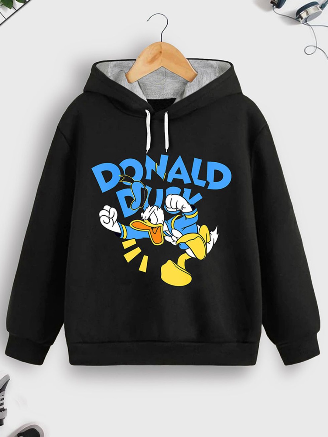 

YK Disney Boys Printed Hooded Sweatshirt, Black