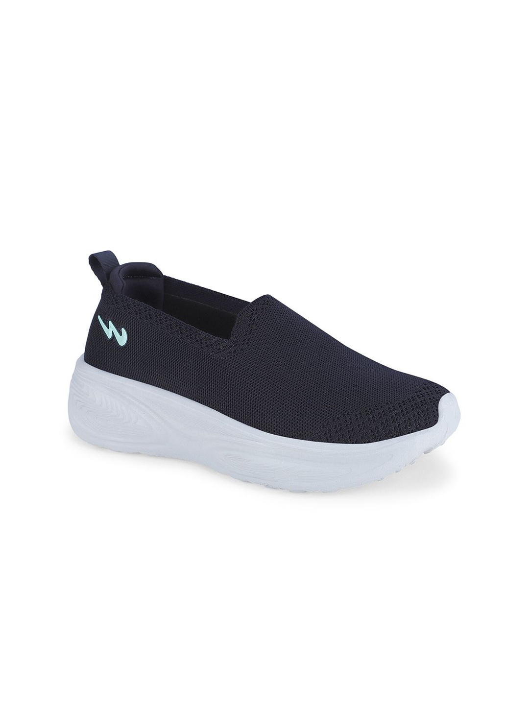 

Campus Women Woven Design PU Slip-On Sneakers, Navy blue