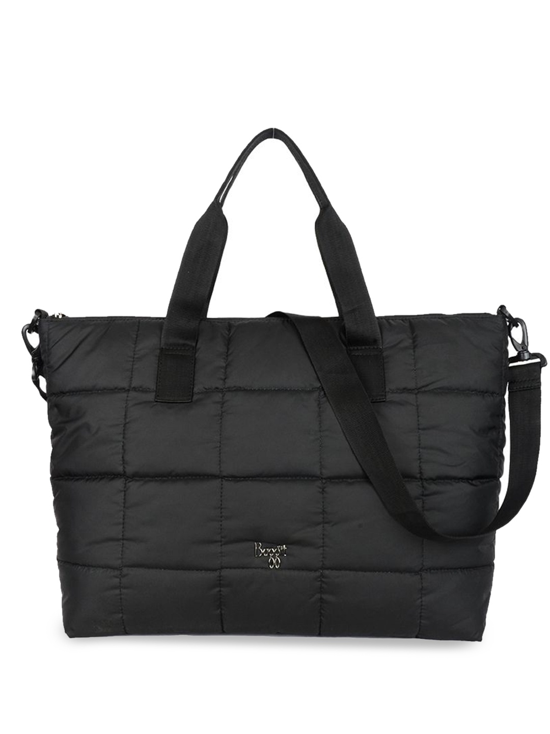 

Baggit Geometric Textured PU Oversized Shopper Tote Bag, Black