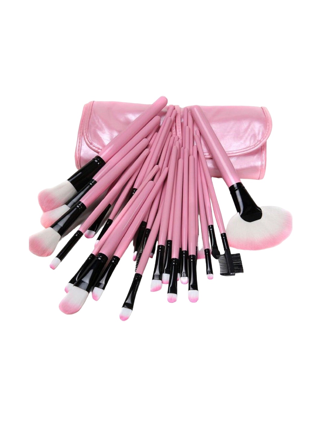 

Yoana Set Of 24 Professional Series Makeup Brush Set With Leather Pouch, Pink