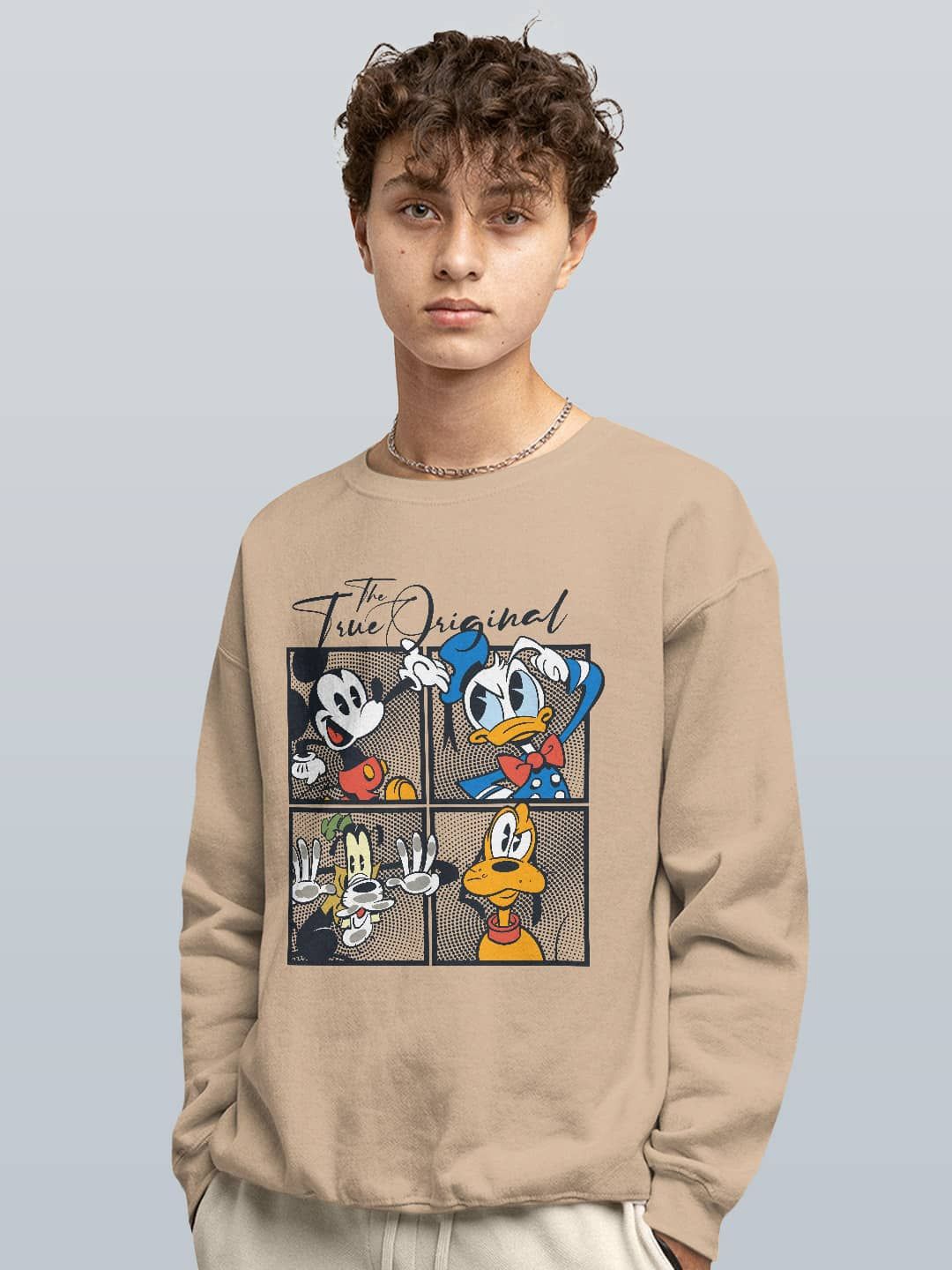 

macmerise Men Printed Sweatshirt, Beige