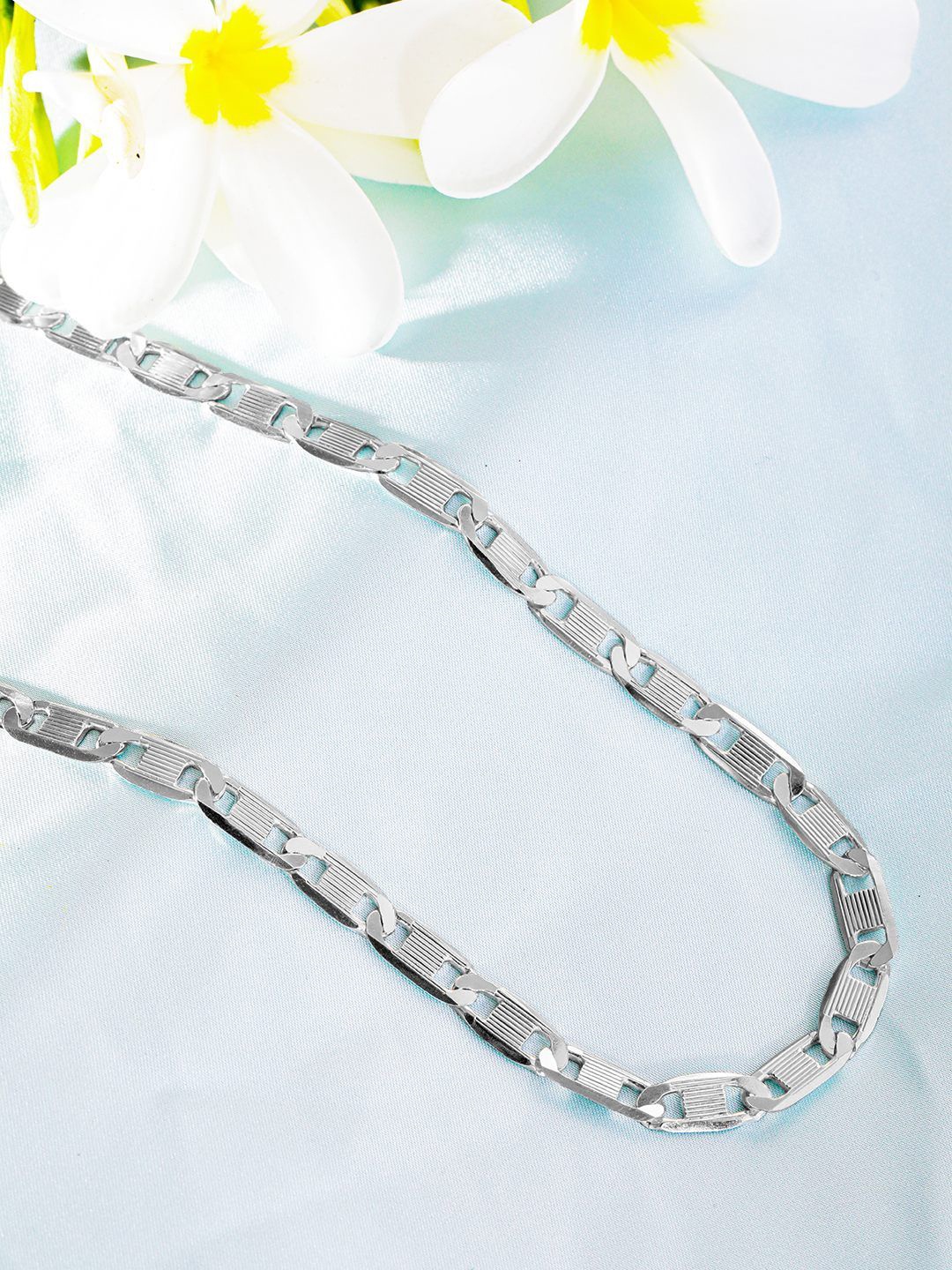 

Zavya Men 925 Sterling Silver Rhodium-Plated Minimal Curb Chain