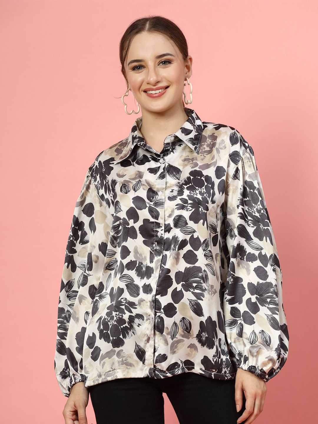 

plusS Women Animal Opaque Printed Casual Shirt, Beige