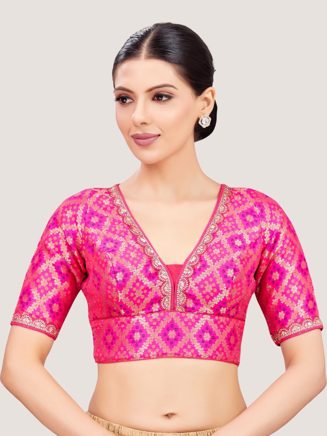 

Studio Shringaar Embroidered Saree Blouse, Pink