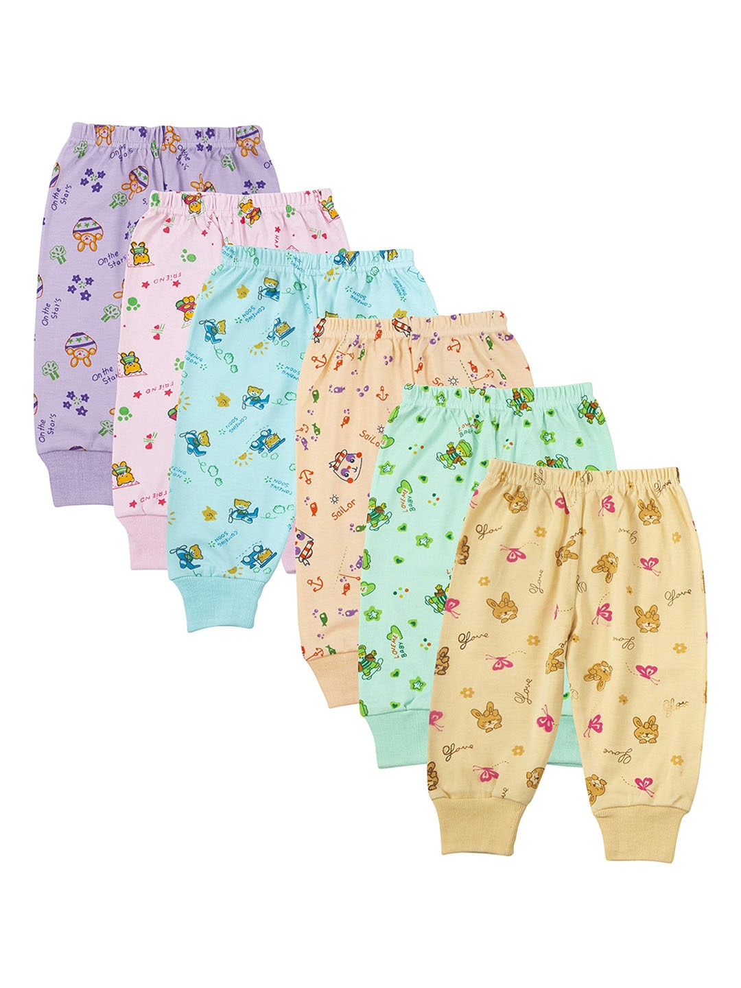 

Dowin Boys Pack Of 6 Printed Cotton Track Pant, Assorted