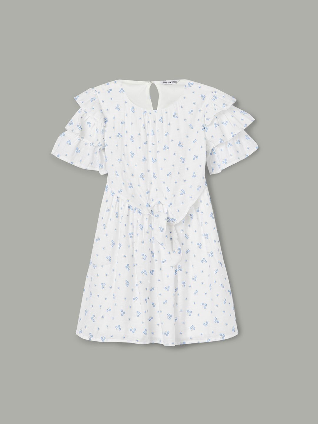 

Fame Forever by Lifestyle Girls Floral Print Flared Sleeve A-Line Dress, White