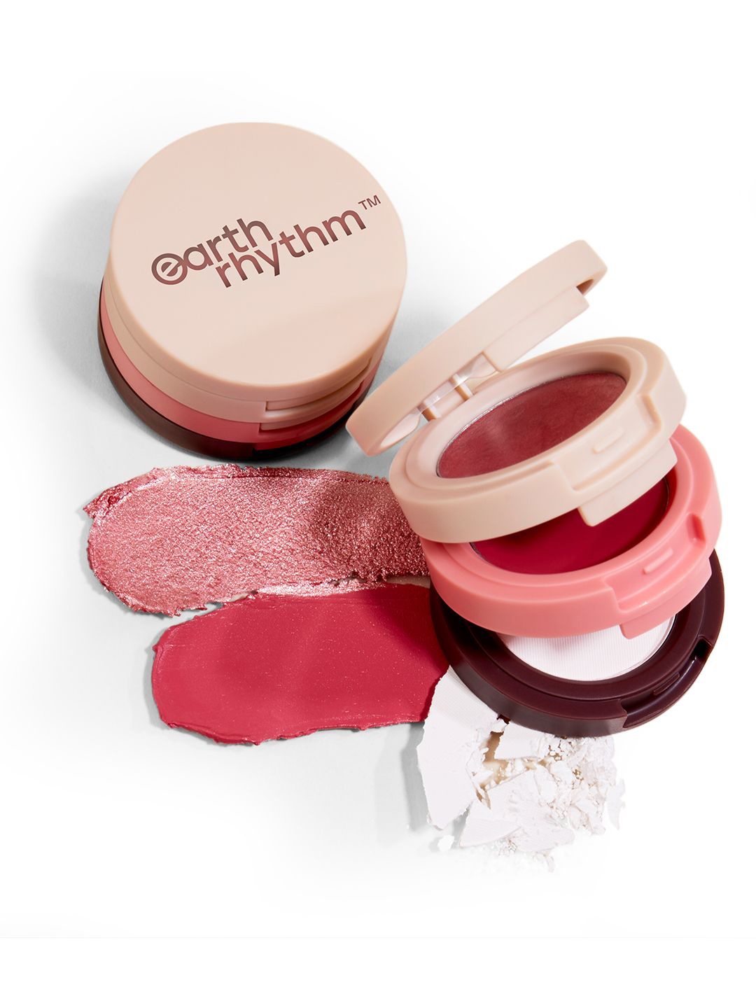 

Earth Rhythm Dab Set Go 3-in-1 Makeup Face Palette 7 g - Rose, Red