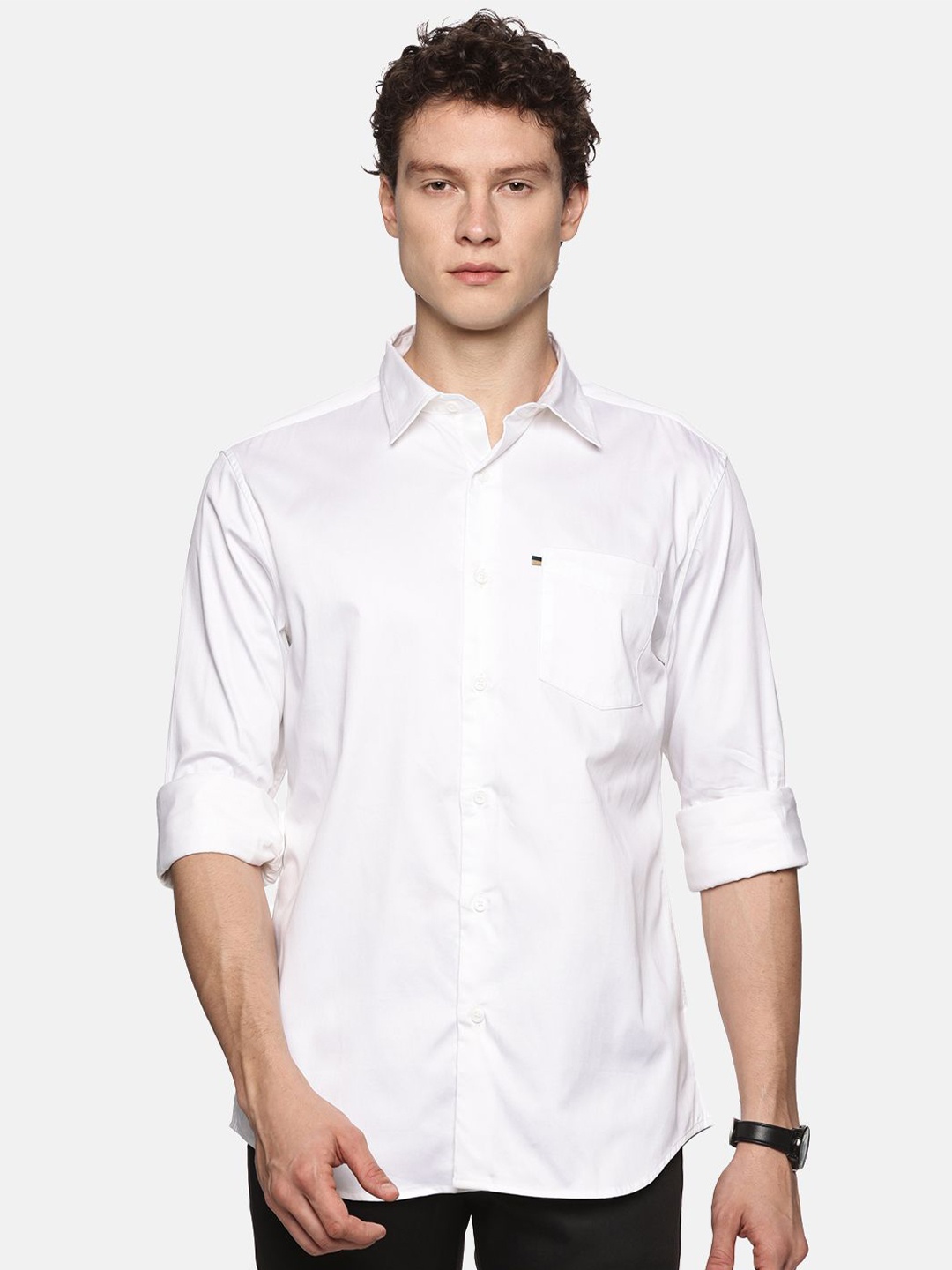 

Melvin Jones Men Comfort Tailored Fit Opaque Casual Shirt, White