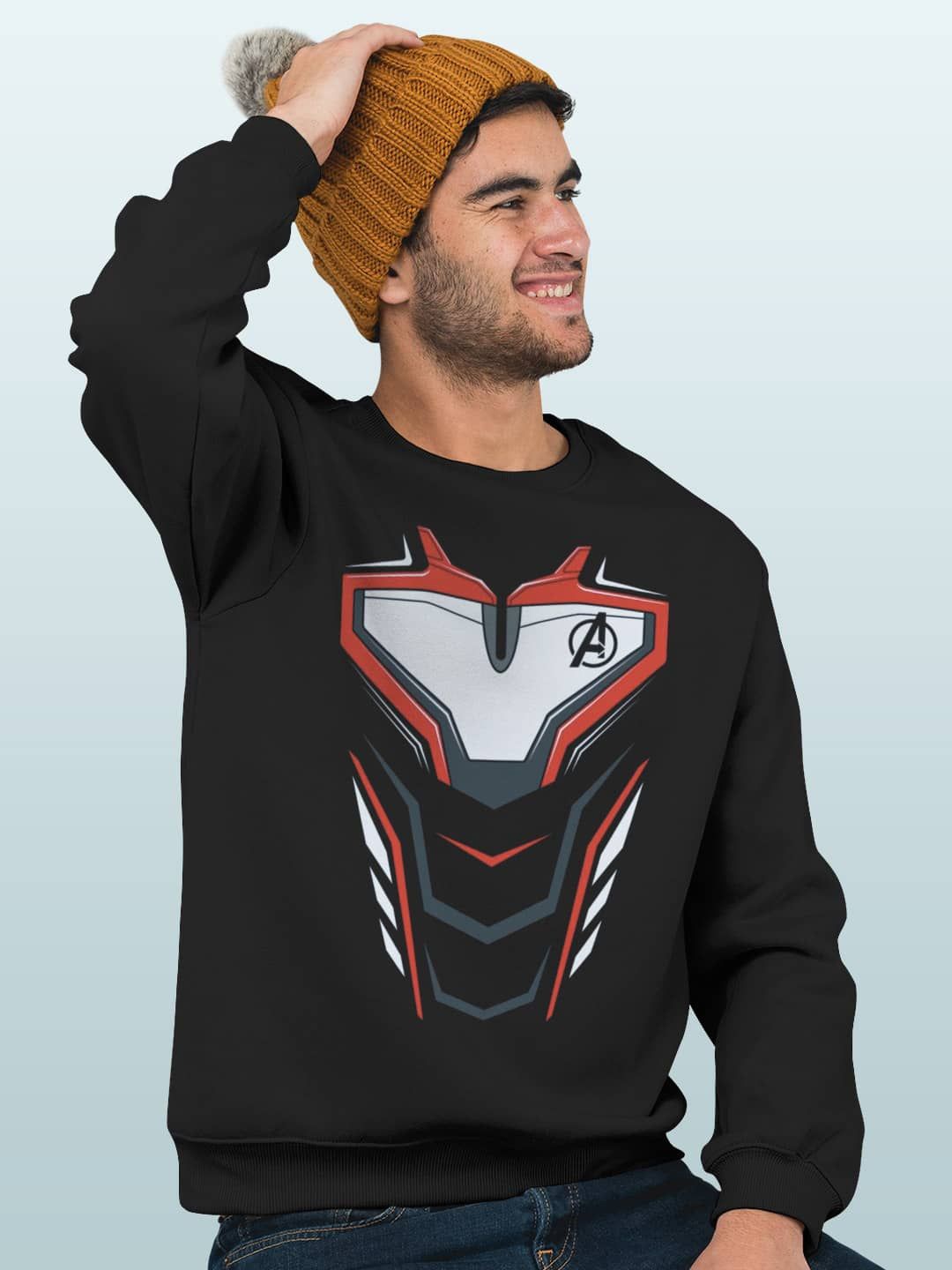 

macmerise Men Printed Sweatshirt, Black