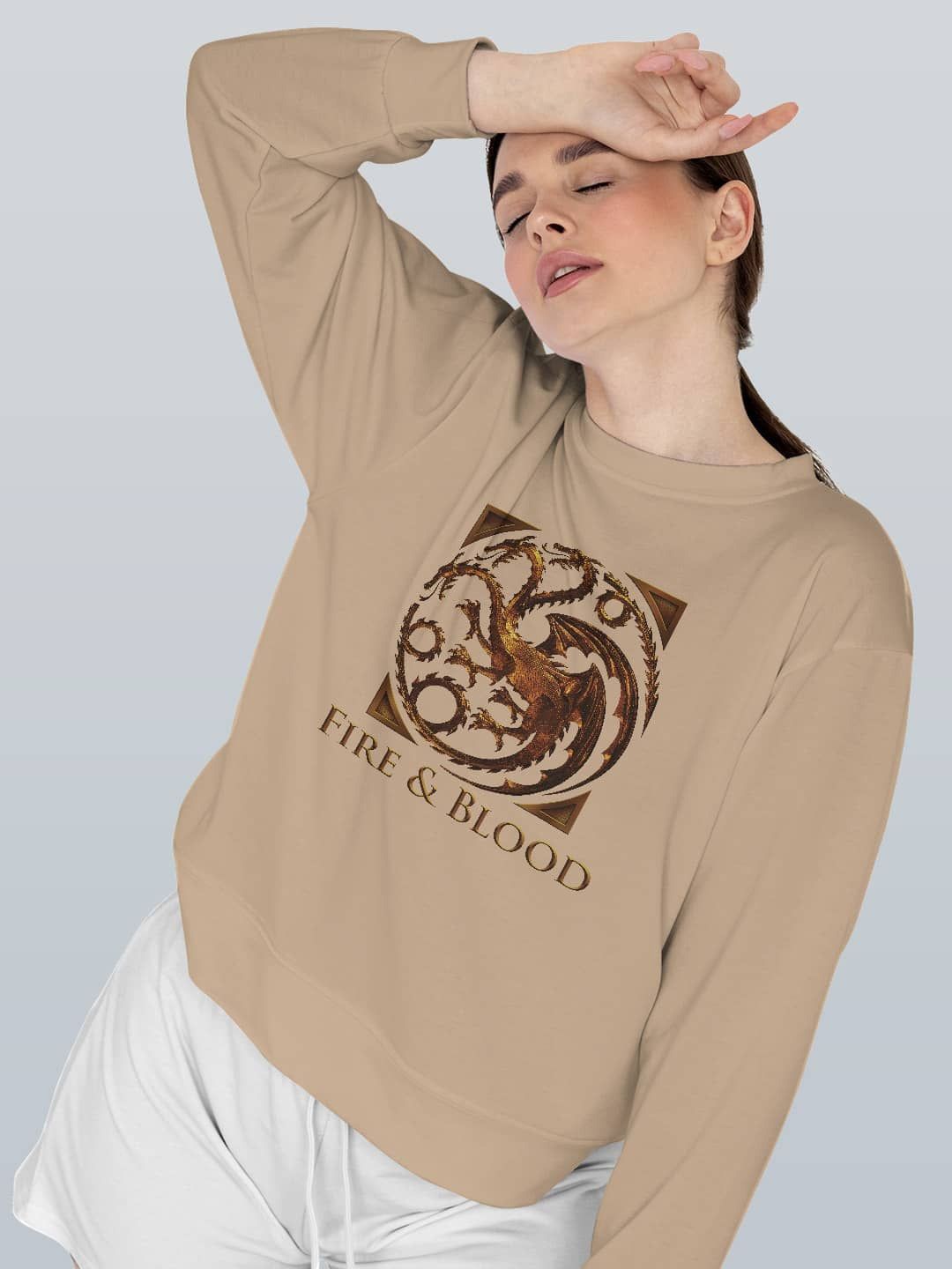 

macmerise Men Printed Sweatshirt, Beige