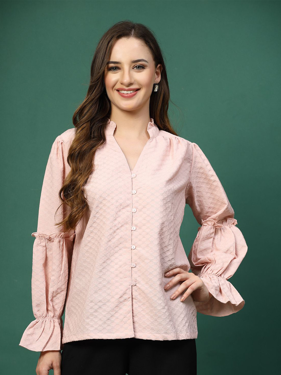 

plusS Women Opaque Casual Shirt, Pink
