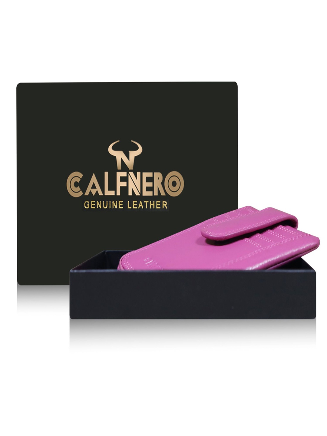 

CALFNERO Unisex Leather Card Holder, Pink