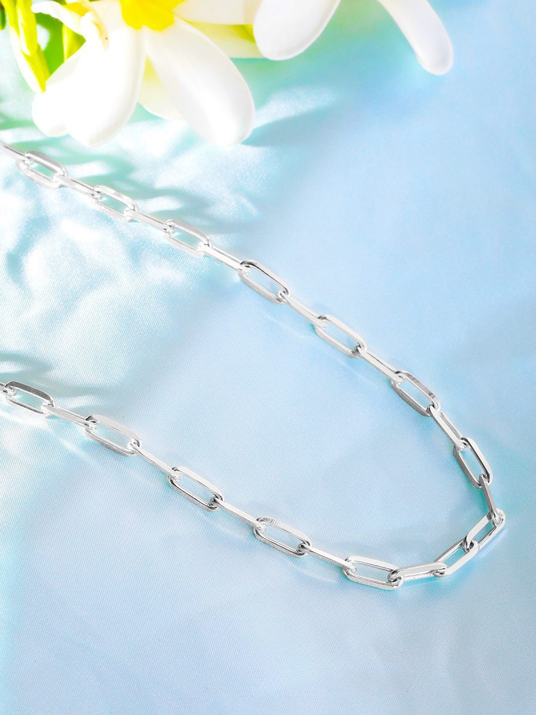 

Zavya Men 925 Sterling Silver Rhodium-Plated Minimal Anchor Chain