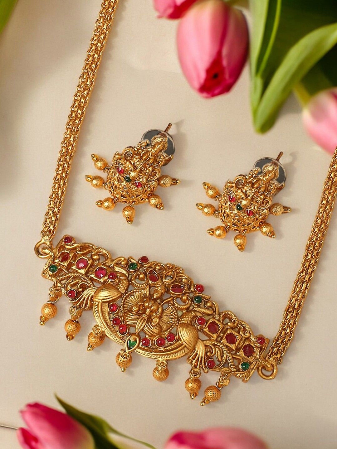 

Anouk Gold-Toned Stones Studded Jewellery Set