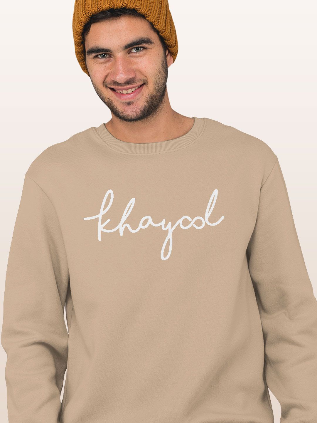 

macmerise Men Printed Sweatshirt, Beige
