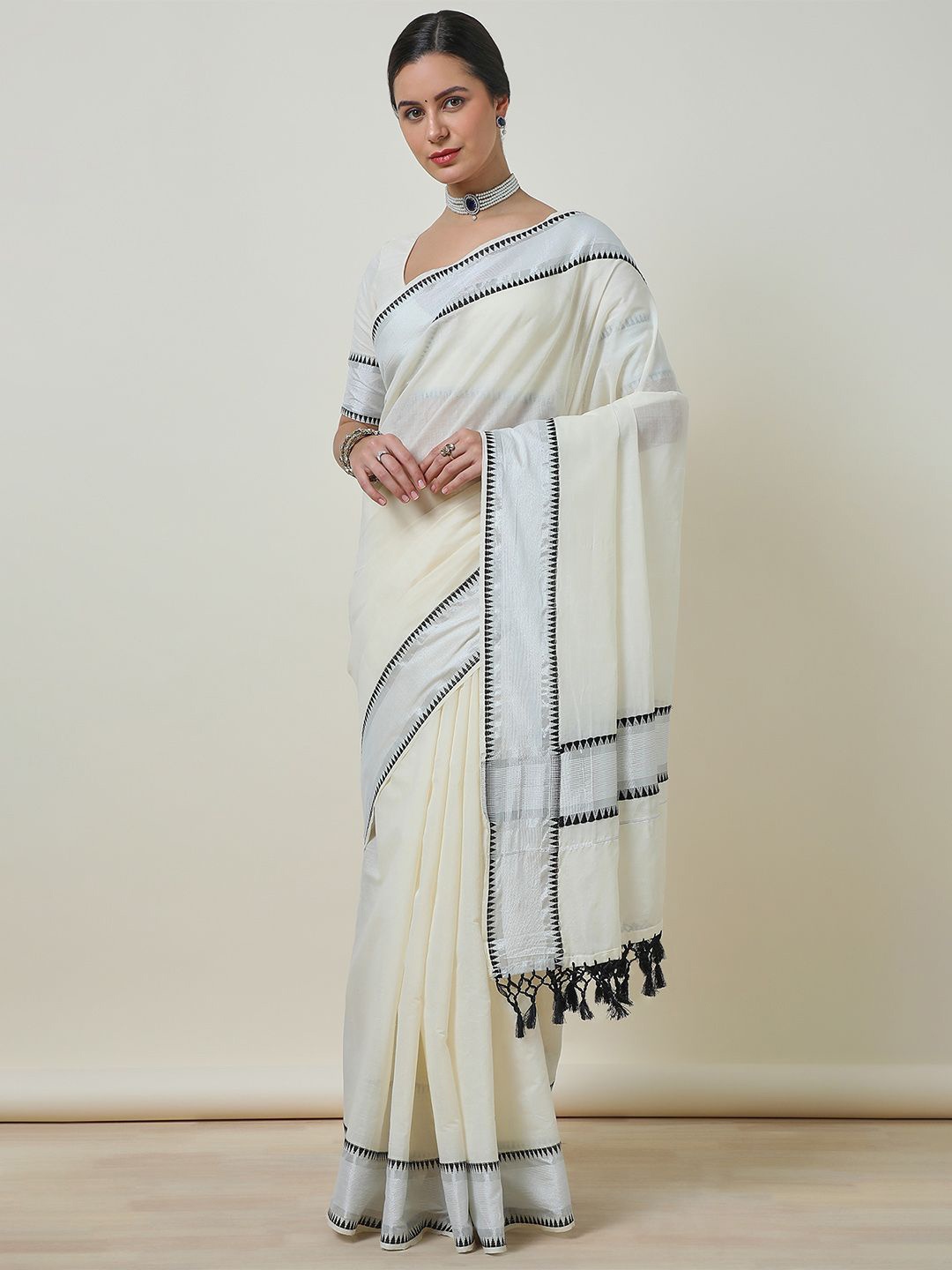 

Soch Zari Kasavu Saree, Cream