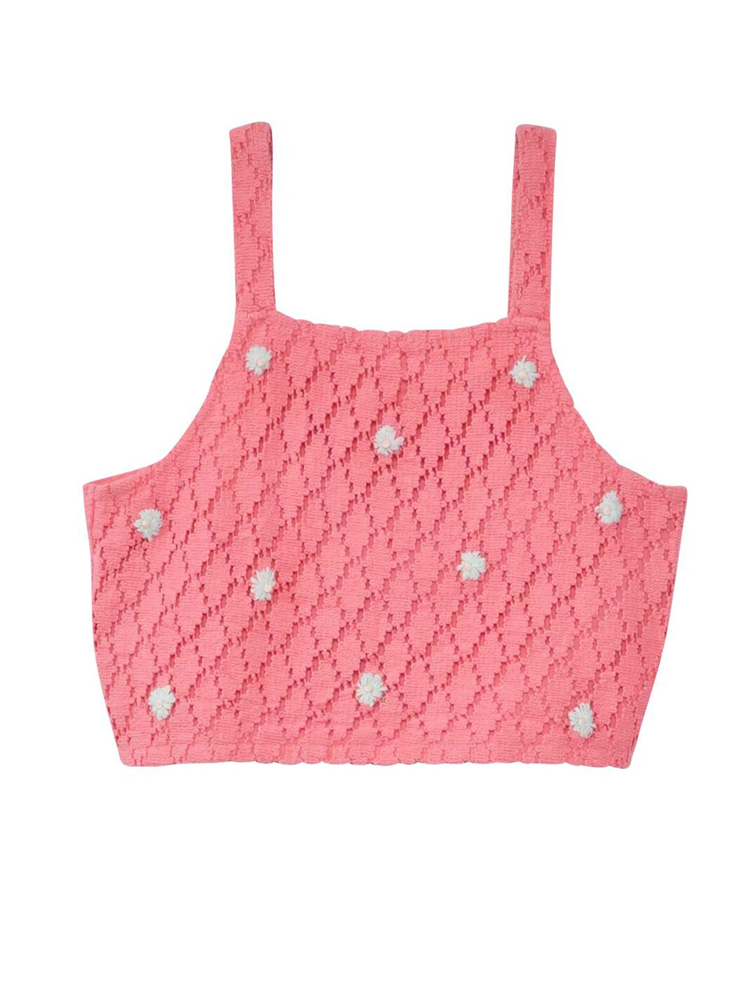 

KIABI Embellished Cotton Boxy Top, Pink