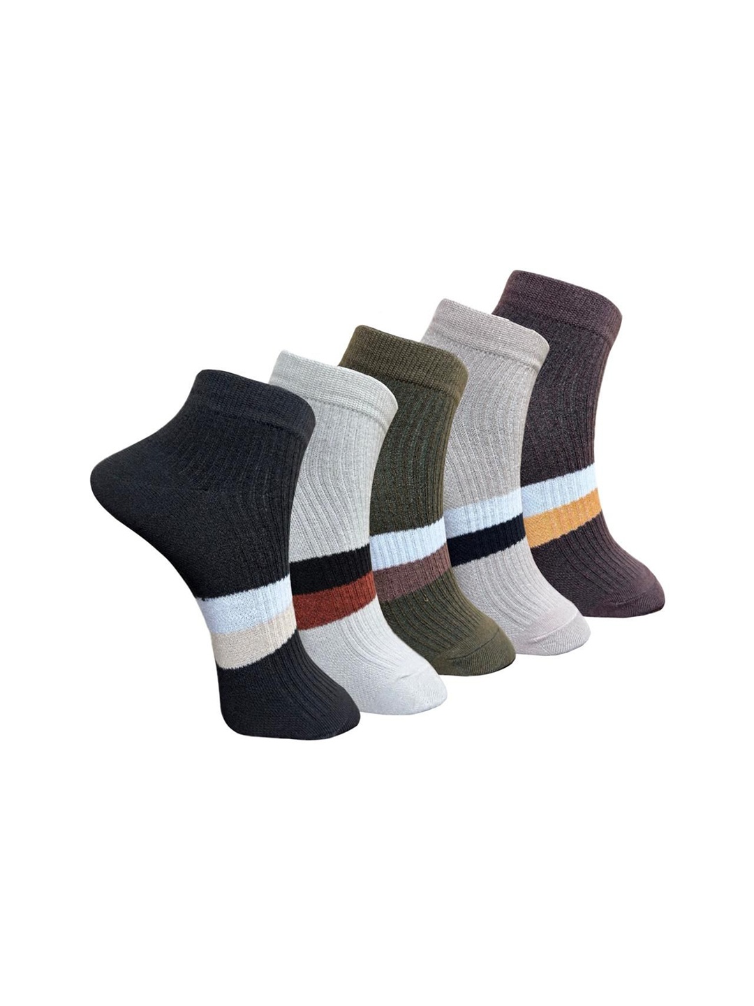 

The Roadster Lifestyle Co. Pack Of 5 Unisex Ankle Length Socks, Olive