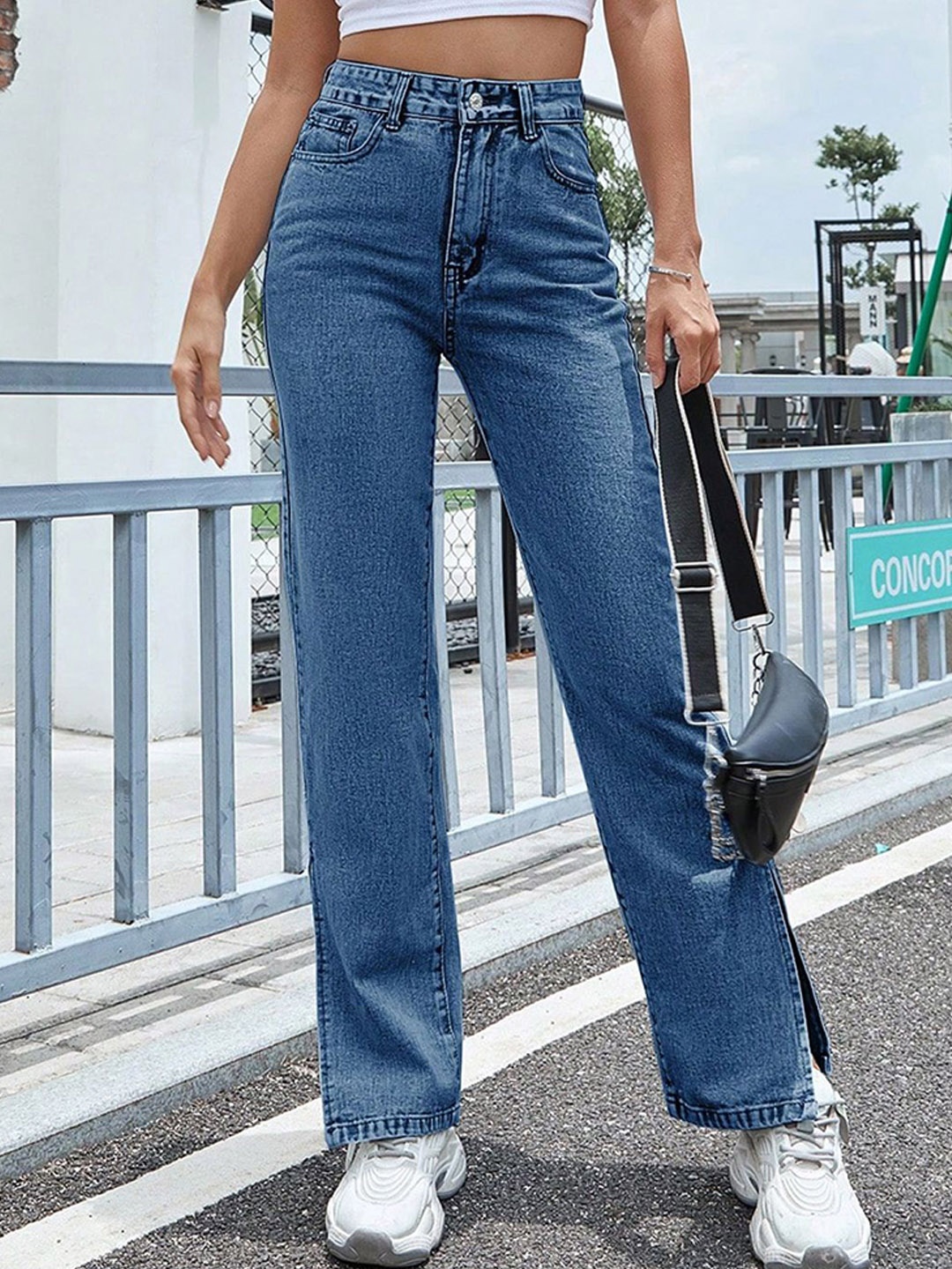 

LULU & SKY Women Straight Fit High-Rise Jeans, Blue