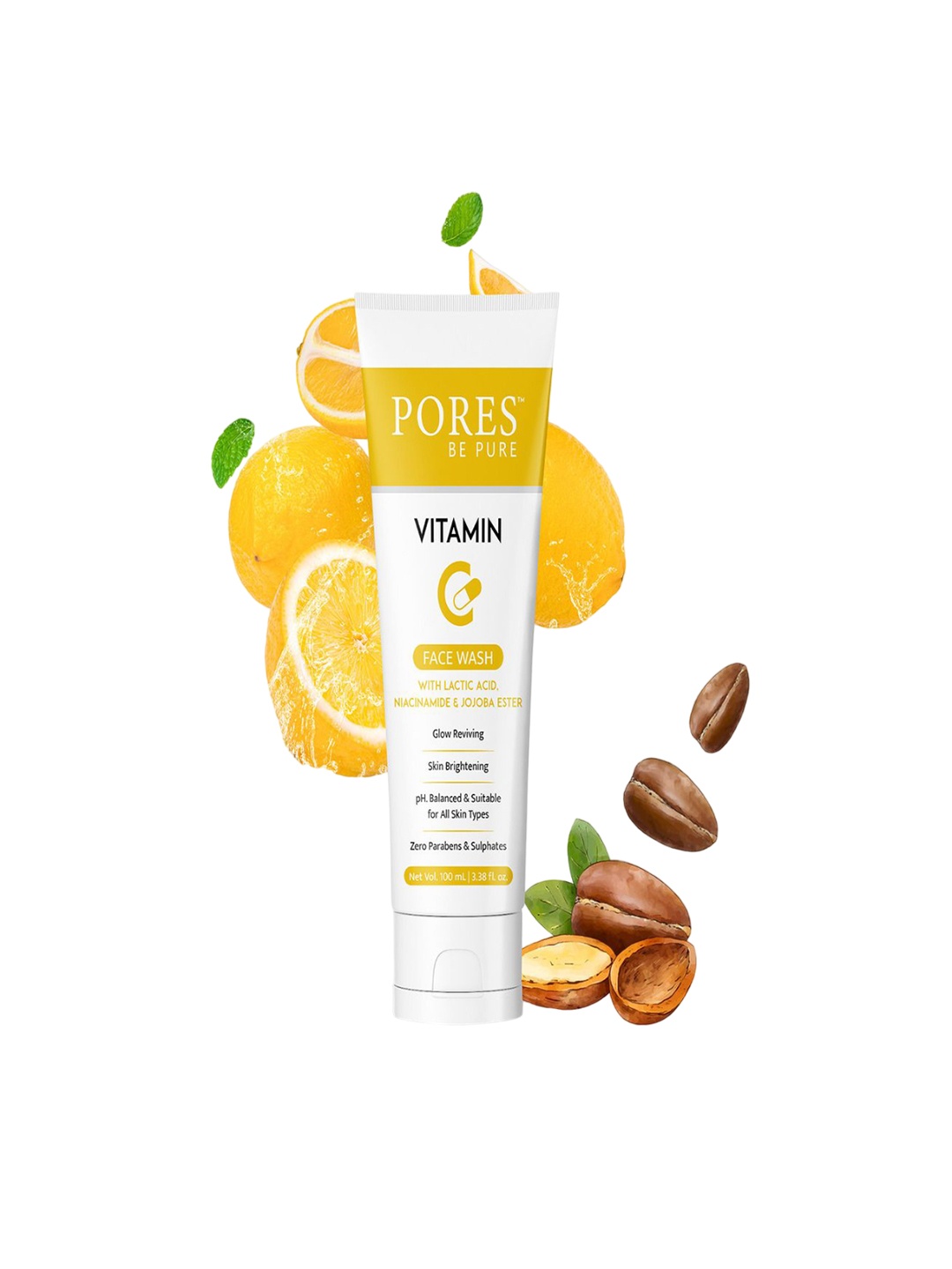 

PORES Be Pure Set Of 2 Vitamin C Face Wash For Dark Spots - 100ml Each, White