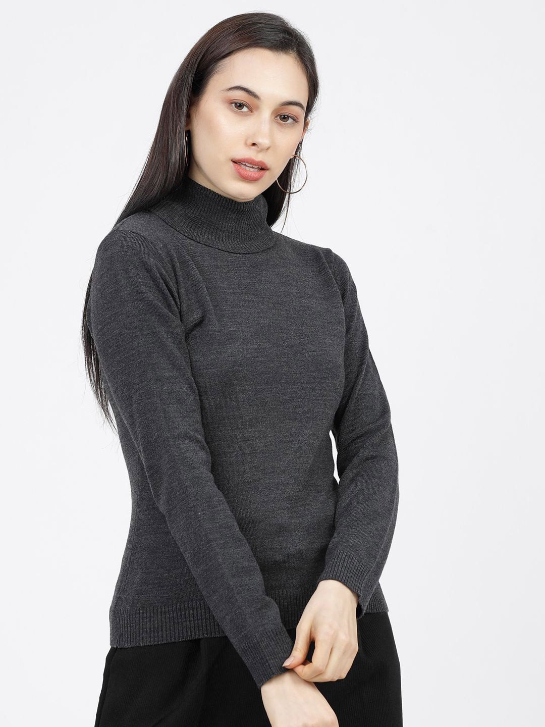 

Tokyo Talkies Women Cable Knit Pullover, Grey