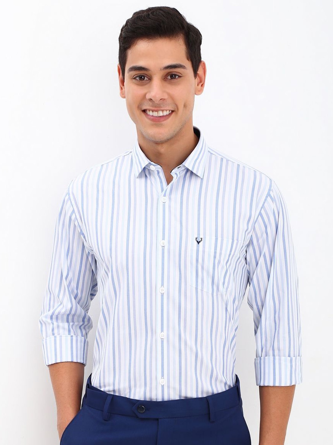

Allen Solly Men Slim Fit Opaque Checked Formal Shirt, Purple