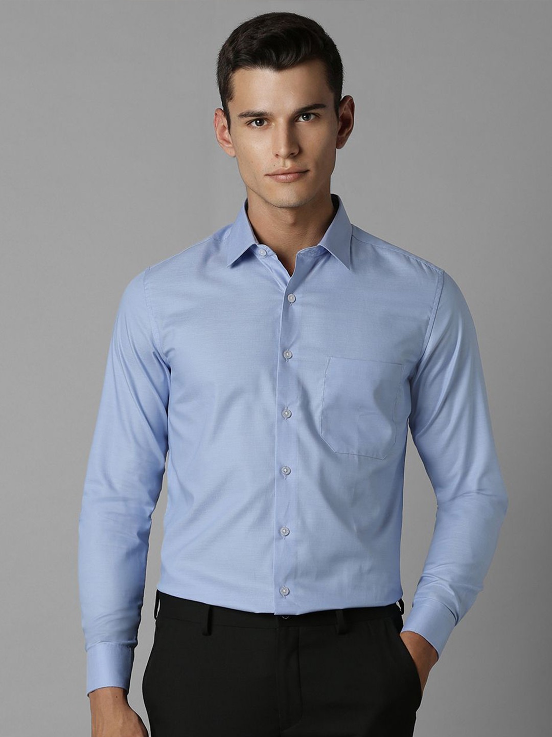 

Louis Philippe Men Slim Fit Opaque Formal Shirt, Blue