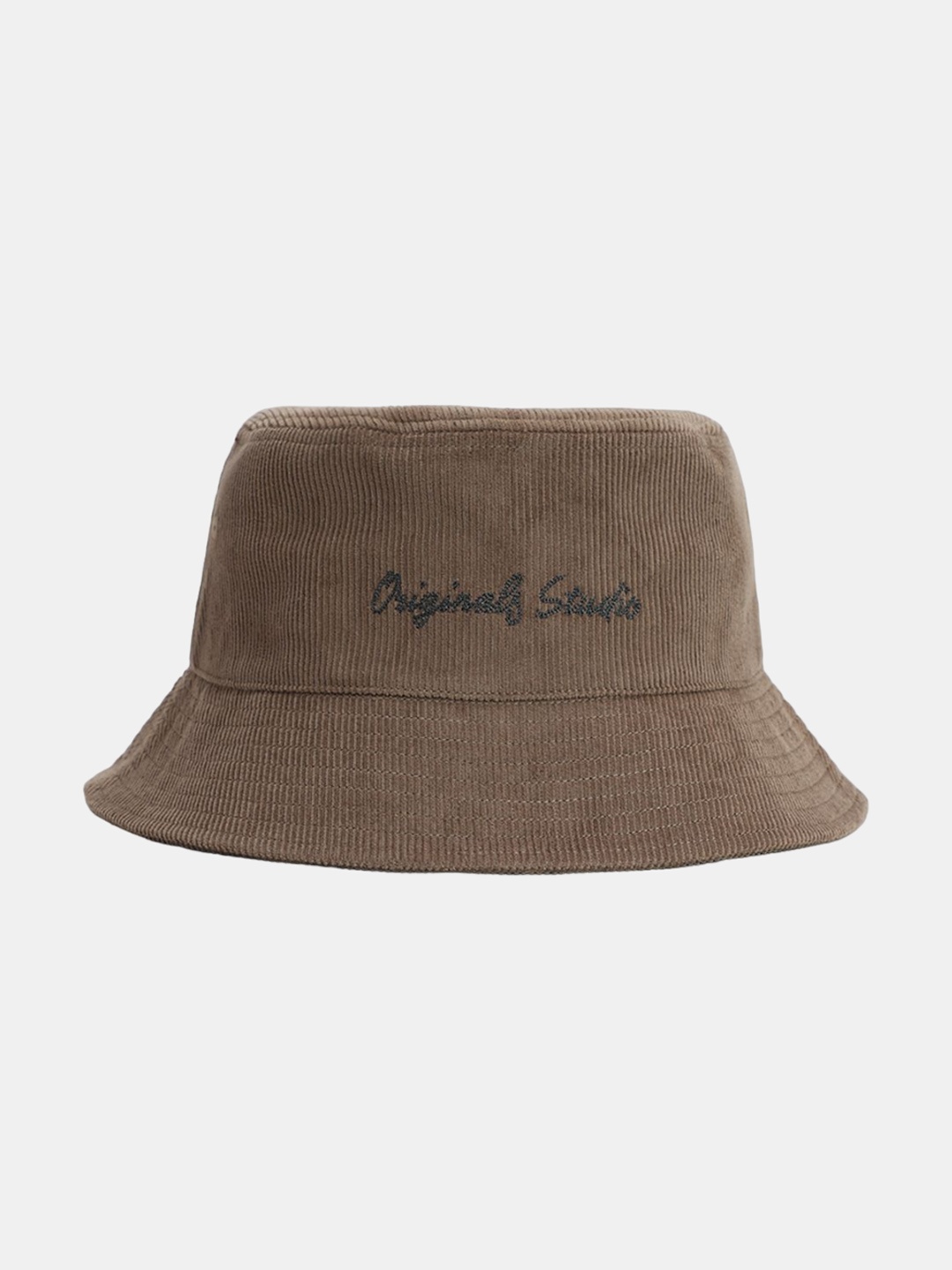 

Jack & Jones Men Embroidered Cotton Bucket Hat, Brown