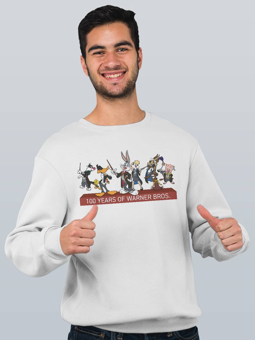 

macmerise Men Printed Sweatshirt, White