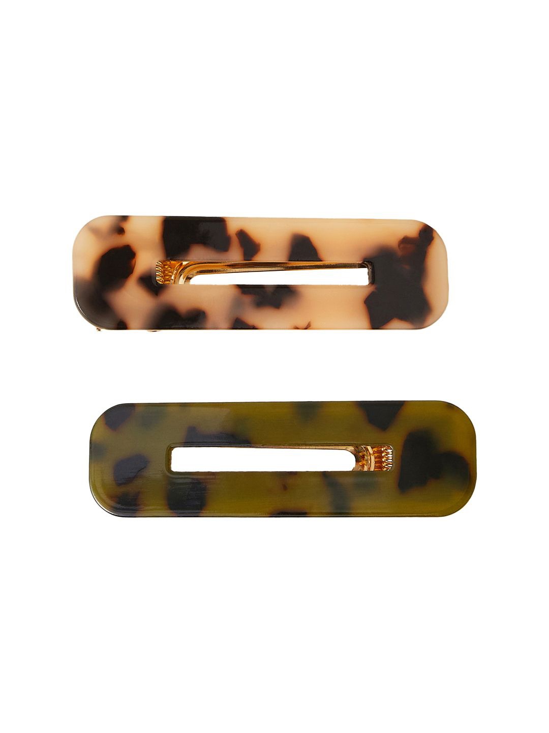 

Accessorize Women Set of 2 Tic Tac Hair Clip, Brown